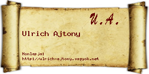 Ulrich Ajtony névjegykártya
